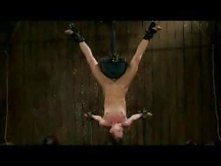Lady Hanging Upside Down With Vibrator In Pussy Getting Her Body Tortured With films Whipped By healer In The Dungeon