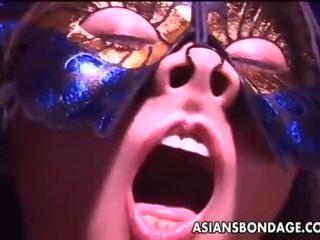 Asian fancy woman ultra toyed and cum spunked in her fac