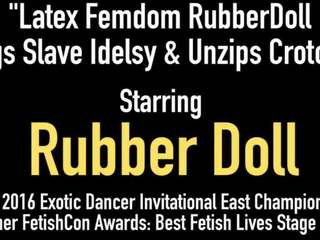 Латекс женска доминация rubberdoll лъжливи роб idelsy & unzips.