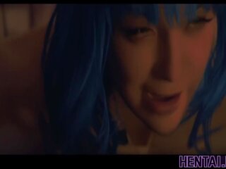 Todellinen elämä hentai - tipu kanssa sininen hiukset perseestä mukaan ulkomaalainen monsterin
